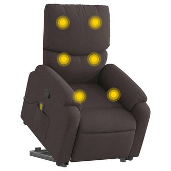Sta-op-massagestoel verstelbaar stof donkerbruin 3