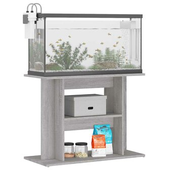 Aquariumstandaard Sonoma Grijs 80x35x60 cm Bewerkt Hout 3