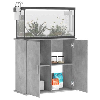 Aquariumstandaard Betongrijs 81x36x73 cm Bewerkt hout 3