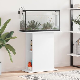 Aquariumstandaard Wit 75x36x72,5 cm Bewerkt Hout 1