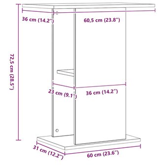 Aquariumstandaard Artisan Eikenhout 36x60,5x72,5 cm 9