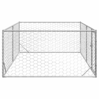 Hondenhok voor buiten met deur 3x2x1 m gegalvaniseerd staal 4