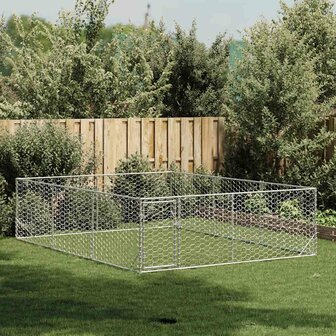 Hondenhok voor buiten met deur 3x4x1 m gegalvaniseerd staal 2