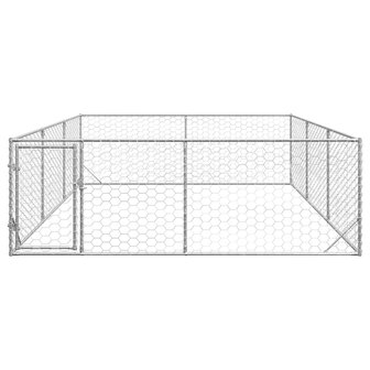 Hondenhok voor buiten met deur 3x4x1 m gegalvaniseerd staal 3