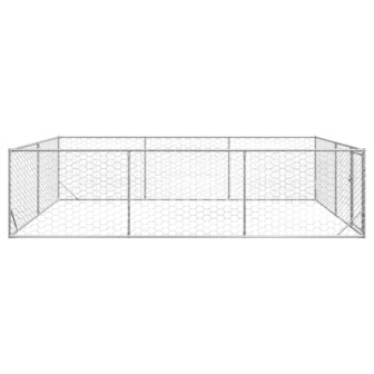 Hondenhok voor buiten met deur 3x4x1 m gegalvaniseerd staal 4