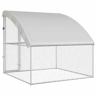 Hondenhok met opslag Zilver 2 x 2 x 2 m Gegalvaniseerd staal 6