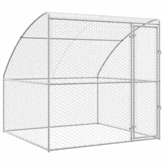 Hondenhok met opslag Zilver 2 x 2 x 2 m Gegalvaniseerd staal 2