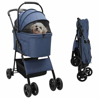 Opvouwbare Huisdierenwagen Blauw 81 x 47 x 99 cm Polyester 1