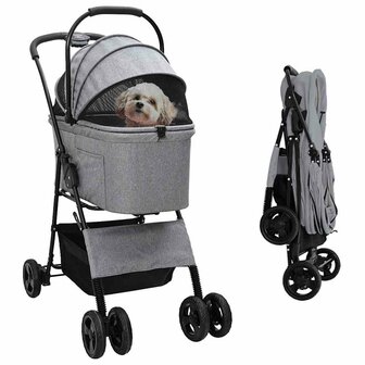 Opvouwbare Huisdierenwagen Grijs 81 x 47 x 99 cm Polyester 1