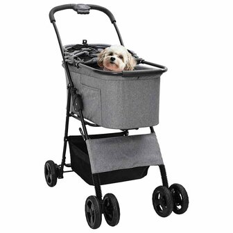 Opvouwbare Huisdierenwagen Grijs 81 x 47 x 99 cm Polyester 2