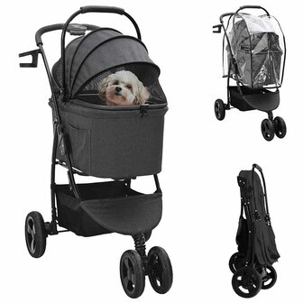Opvouwbare Huisdierenwagen Zwart 78 x 54 x 101 cm Polyester 1