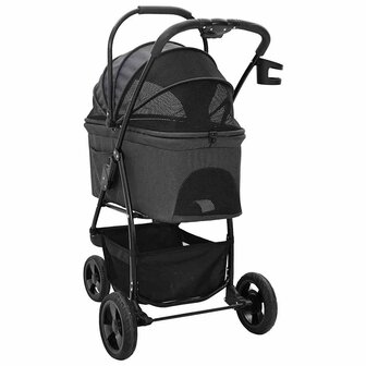 Opvouwbare Huisdierenwagen Zwart 78 x 54 x 101 cm Polyester 9