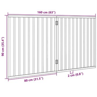 Hondenhek opvouwbaar 2 panelen 160 cm populierenhout 9