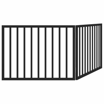 Hondenhek opvouwbaar 2 panelen zwart 160 cm populierenhout 6