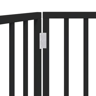 Hondenhek opvouwbaar 2 panelen zwart 160 cm populierenhout 8