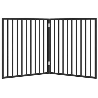 Hondenhek opvouwbaar 2 panelen zwart 160 cm populierenhout 4