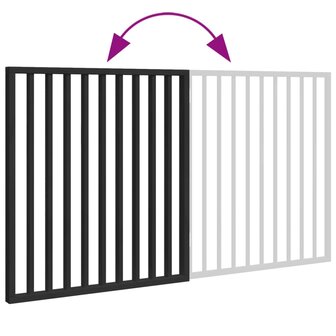 Hondenhek opvouwbaar 2 panelen zwart 160 cm populierenhout 7
