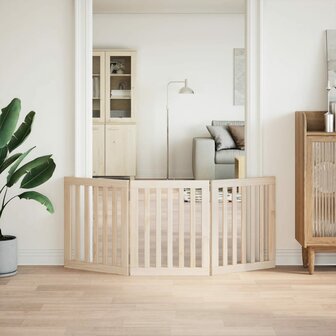 Hondenhek opvouwbaar 3 panelen 150 cm populierenhout 3