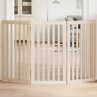 Hondenhek opvouwbaar 3 panelen 150 cm populierenhout 1