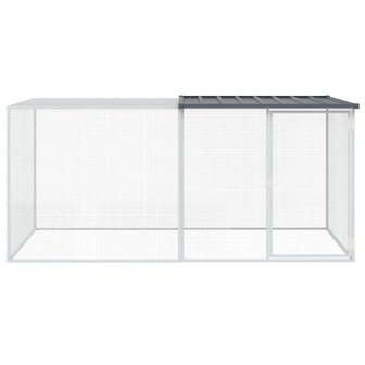 Kippenhok met dak antraciet 203x98x90 cm gegalvaniseerd staal 3