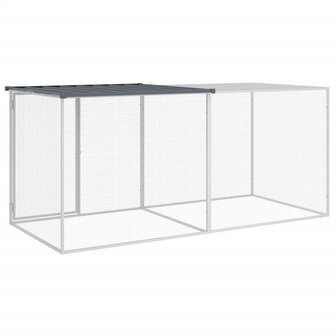 Kippenhok met dak antraciet 203x98x90 cm gegalvaniseerd staal 5