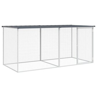 Kippenhok met dak antraciet 203x98x90 cm gegalvaniseerd staal 2