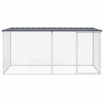 Kippenhok met dak antraciet 203x98x90 cm gegalvaniseerd staal 3