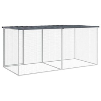 Kippenhok met dak antraciet 203x98x90 cm gegalvaniseerd staal 5