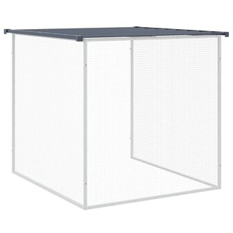 Kippenhok met dak 403x98x90 cm gegalvaniseerd staal antraciet 8