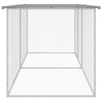 Kippenhok met dak lichtgrijs 203x98x90 cm gegalvaniseerd staal 4