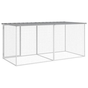 Kippenhok met dak lichtgrijs 203x98x90 cm gegalvaniseerd staal 5
