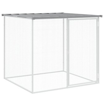 Kippenhok met dak lichtgrijs 203x98x90 cm gegalvaniseerd staal 6