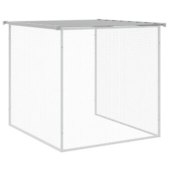 Kippenhok met dak lichtgrijs 203x98x90 cm gegalvaniseerd staal 7