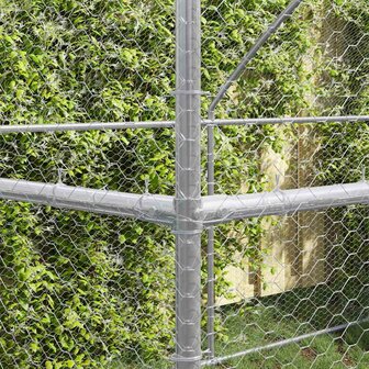 Kippenhok 2 pcs Zilver 400 x 200 x 200 cm Staal en PE 3