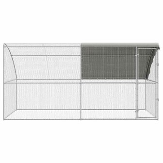 Kippenhok 2 pcs Zilver 400 x 200 x 200 cm Staal en PE 4