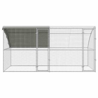 Kippenhok 2 pcs Zilver 400 x 200 x 200 cm Staal en PE 4