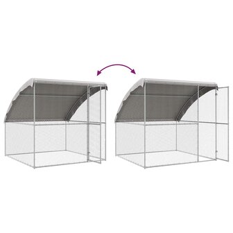 Kippenhok 2 pcs Zilver 400 x 200 x 200 cm Staal en PE 7