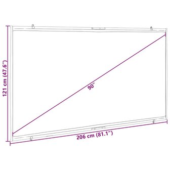 Projectiescherm Wandmontage 90 Inch 16:9 7