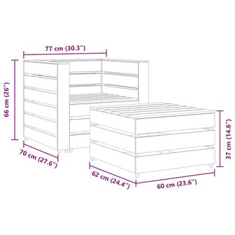 2-delige Loungeset pallet ge&iuml;mpregneerd grenenhout 7