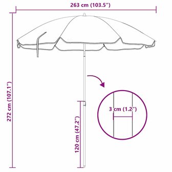 Strandparasol Camouflage 263 x 263 x 272 cm Polyester en Metaal 8