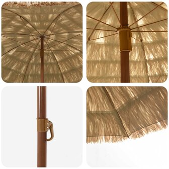 Strandparasol Naturel 255 x 255 x 255 cm Polyester en staal 3