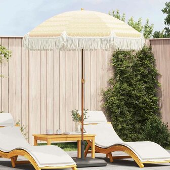 Strandparasol Geel en Wit 160 x 160 x 196 cm Polyester en staal 1