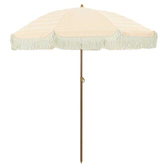 Strandparasol Geel en Wit 160 x 160 x 196 cm Polyester en staal 2