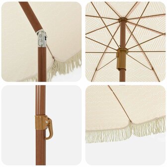Strandparasol Geel en Wit 205 x 205 x 210 cm Polyester en staal 5