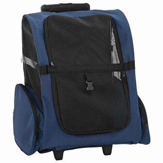 Huisdierentrolley 3-in-1 48x32x(57-106) cm oxford stof blauw 1