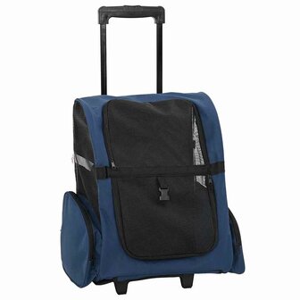 Huisdierentrolley 3-in-1 48x32x(57-106) cm oxford stof blauw 2