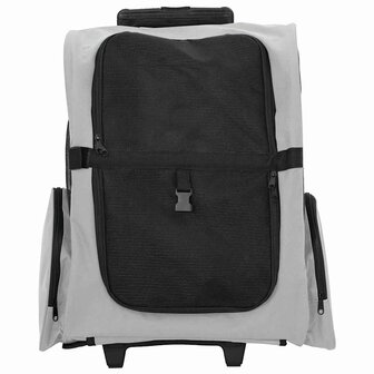 Huisdierentrolley 3-in-1 48x32x(57-106) cm oxford stof grijs 3