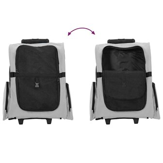 Huisdierentrolley 3-in-1 48x32x(57-106) cm oxford stof grijs 8