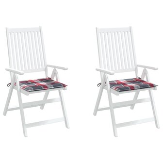 Tuinstoelkussens 2 st 50x50x4 cm oxford stof ruitpatroon rood 4