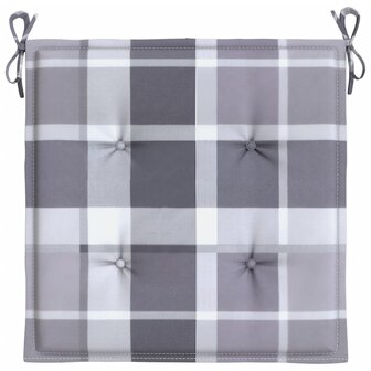 Tuinstoelkussens 6 st 50x50x4 cm oxford stof ruitpatroon grijs 5